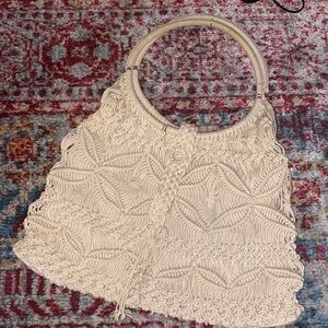 Cream Crochet Purse